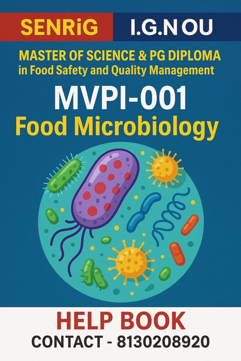 IGNOU MVPI 001 Food Microbiology HELP BOOK