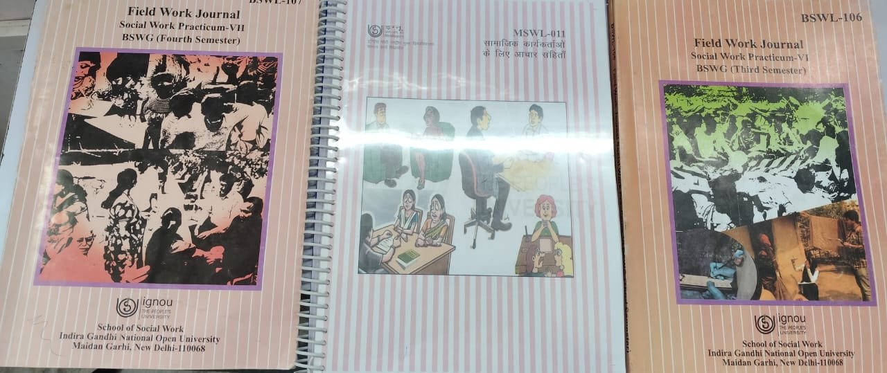 IGNOU Mswl 46 field work journal complete study material 2025