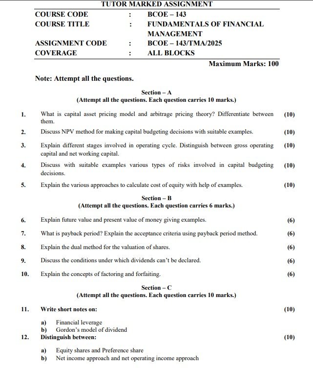 BCOE-143 Solved Assignment 2025