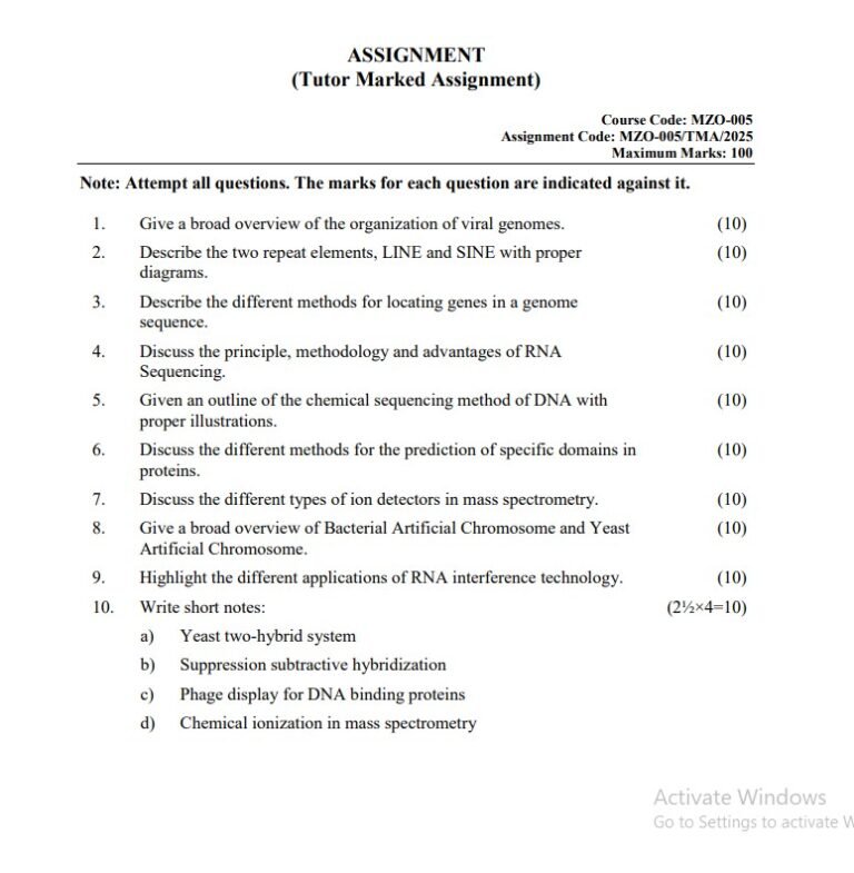 IGNOU MZO-005 Solved Assignment 2025 PDF (English)