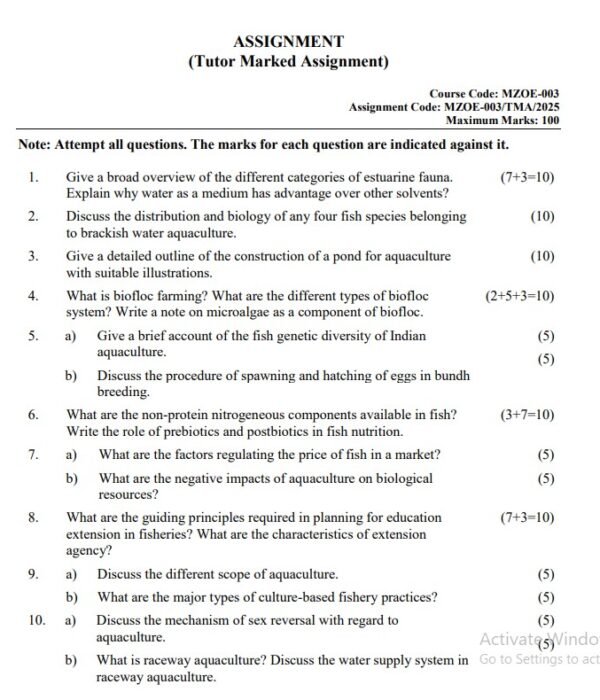 IGNOU MZOE-003 Solved Assignment 2025 PDF (English)