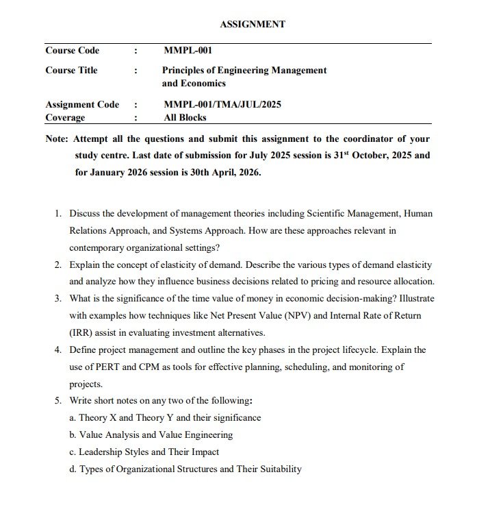 MMPL-001 Solved Assignment July 2025-January 2026 PDF