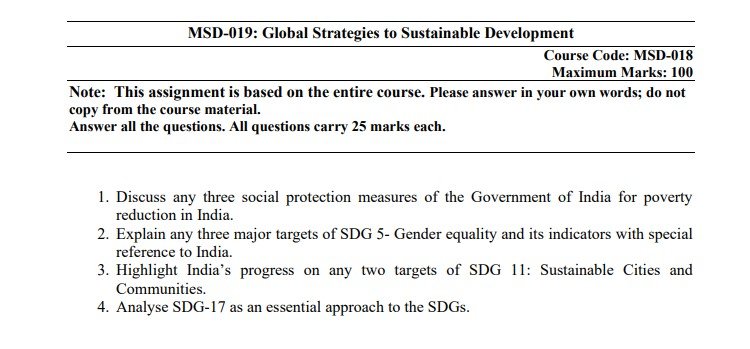 IGNOU MSD-019 Solved Assignment 2025 PDF (English)