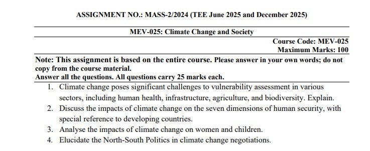 IGNOU MEV-025 Solved Assignment 2025 PDF (English)