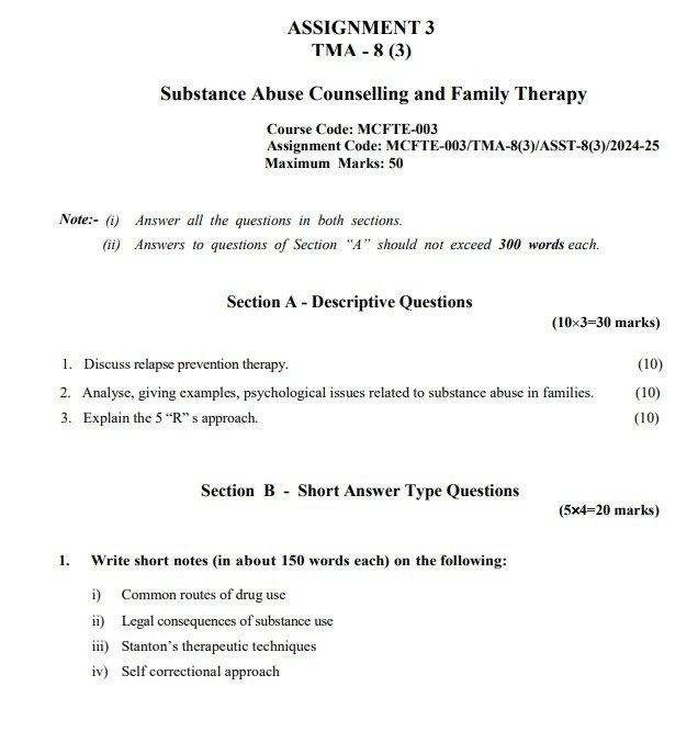 IGNOU MCFTE-03 Solved Assignment 2024-25 PDF (English)