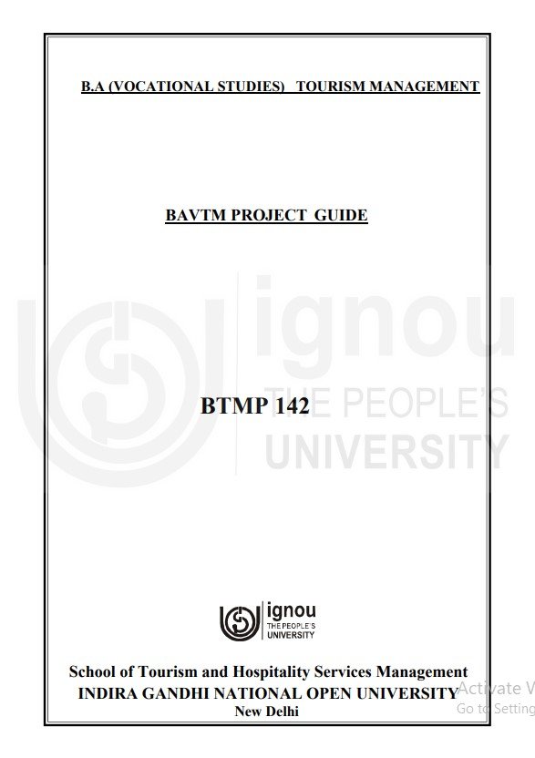 ✅BUY IGNOU BAVTM Project (BTMP-142) Hardcopy