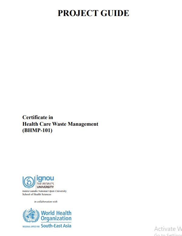 ✅BUY IGNOU CHCWM Project (BHMP-101) Project Report PDF