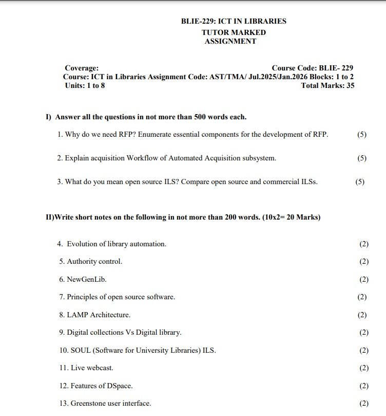 IGNOU BLIE-229 Solved Assignment Jan–July 2025
