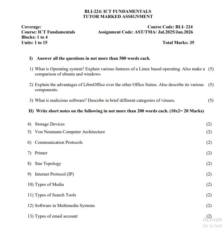 IGNOU BLI-224 Solved Assignment 2025 PDF (English)