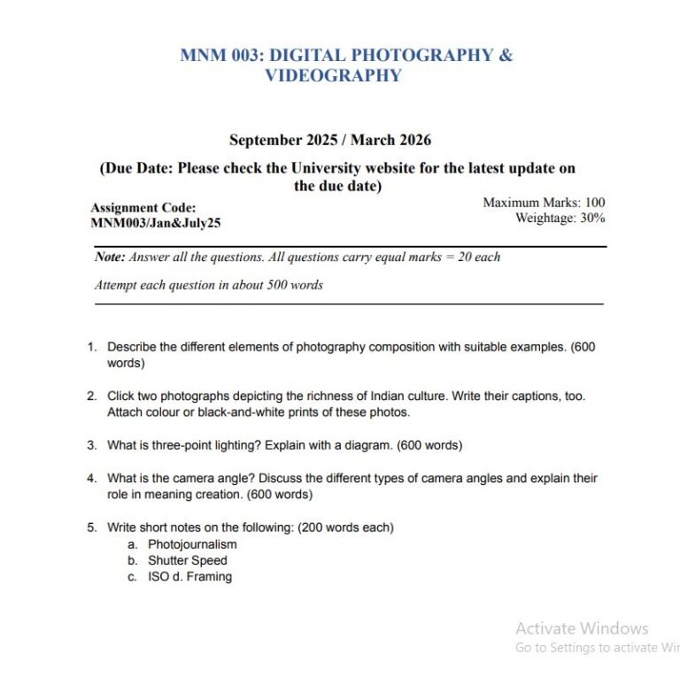 IGNOU MNM 003 Solved Assignment Jan & July 25 PDF (English)