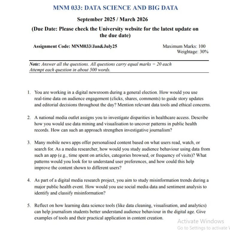 IGNOU MNM 033 Solved Assignment Jan & July 25 PDF (English)