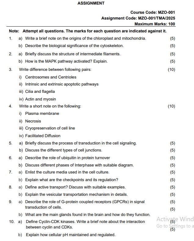 IGNOU MZO-001 Solved Assignment 2025 PDF (English)