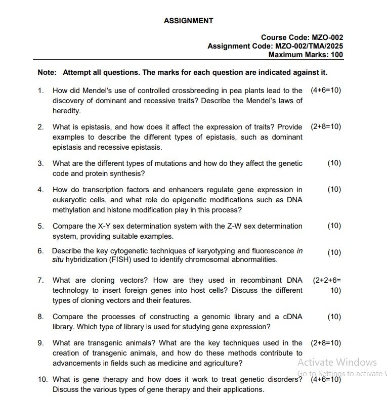 IGNOU MZO-002 Solved Assignment 2025 PDF (English)