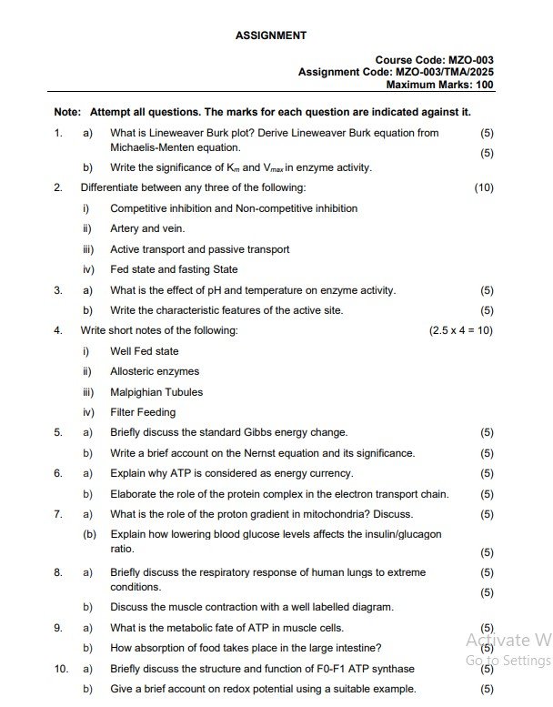 IGNOU MZO-003 Solved Assignment 2025 PDF (English)
