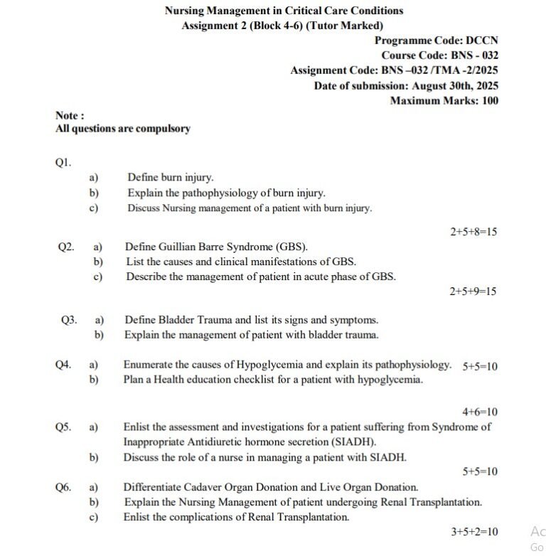 IGNOU BNS 032 TMA-2 Solved Assignment 2025 PDF (English)