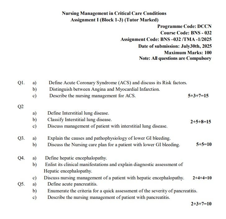 IGNOU BNS 032 TMA-1 Solved Assignment 2025 PDF (English)