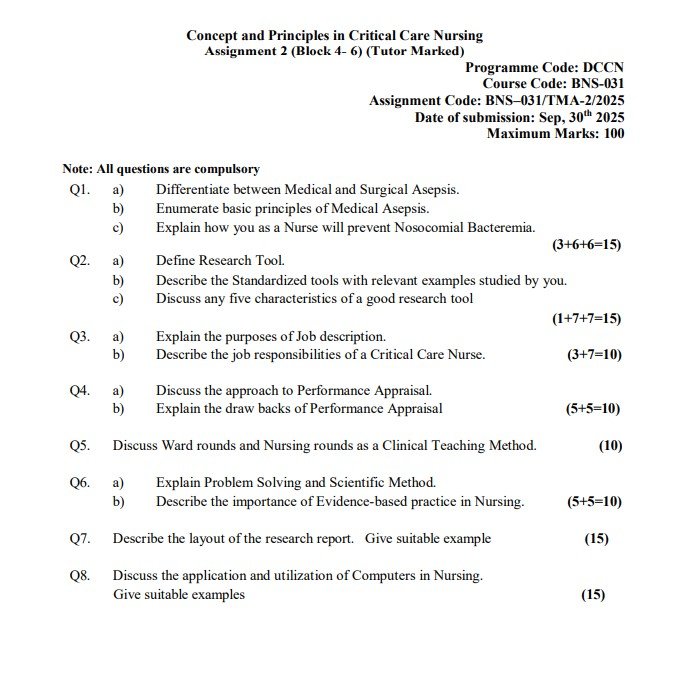IGNOU BNS 031 TMA-2 Solved Assignment 2025 PDF (English)