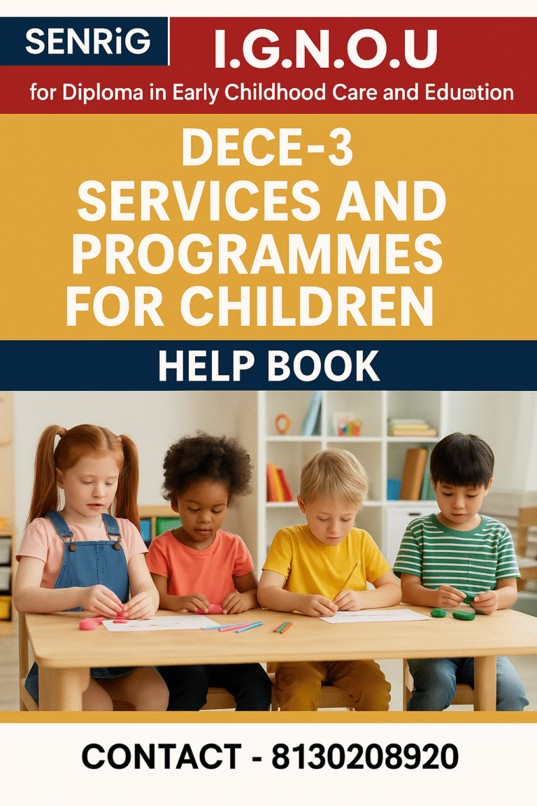 DECE-3 Services and Programmes for Children HELP BOOK