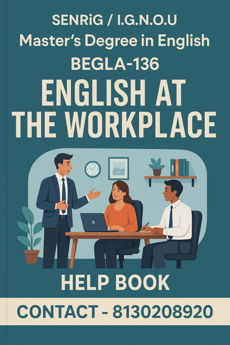 IGNOU BEGLA-136 Help Book With Chapterwise Notes