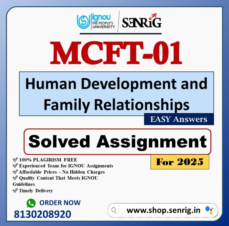 IGNOU MCFT-01 Solved Assignment 2024-25 PDF (English)