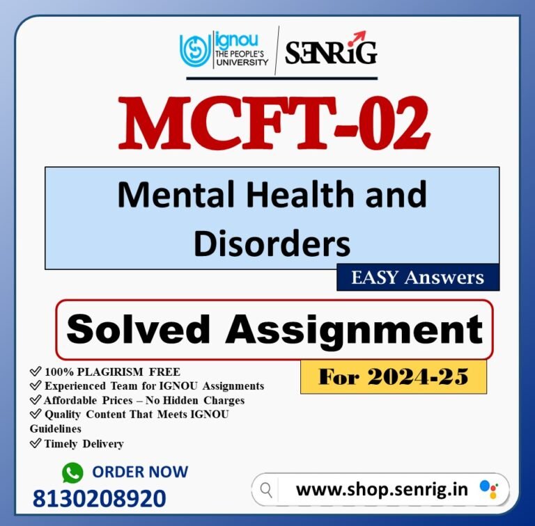 IGNOU MCFT-02 Solved Assignment 2024-25 PDF (English)
