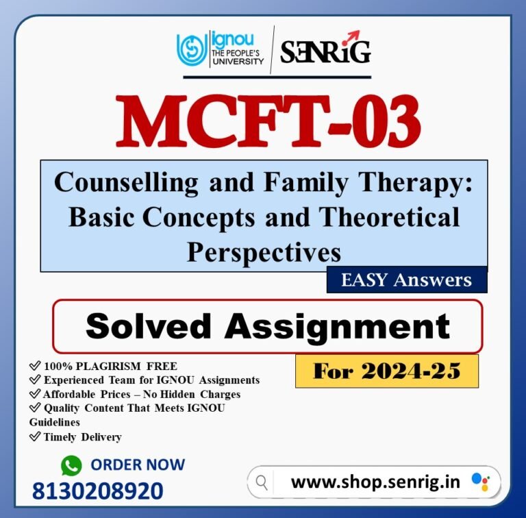 IGNOU MCFT-03 Solved Assignment 2024-25 PDF (English)