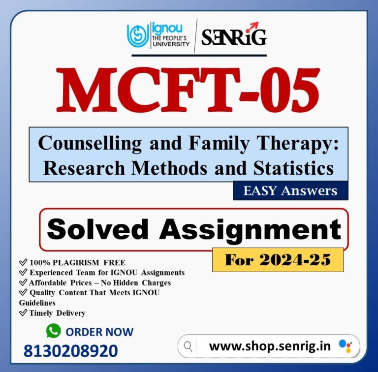 IGNOU MCFT-05 Solved Assignment 2024-25 PDF (English)