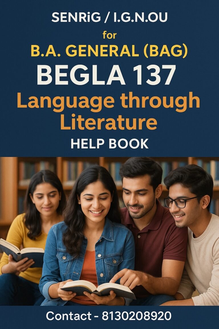 IGNOU BEGLA-137 Help Book With Chapterwise Notes