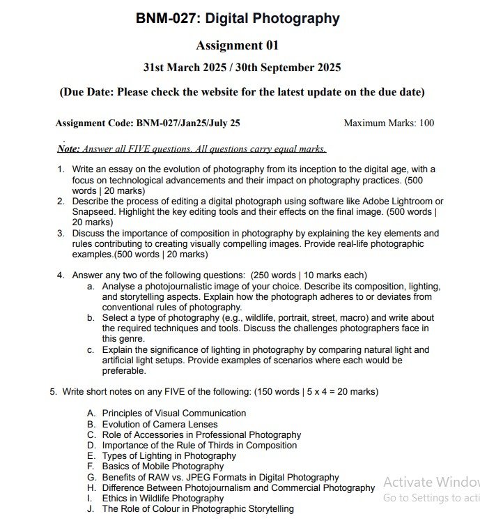 IGNOU BNM-027 Solved Assignment Jan-July 2025 PDF (English)