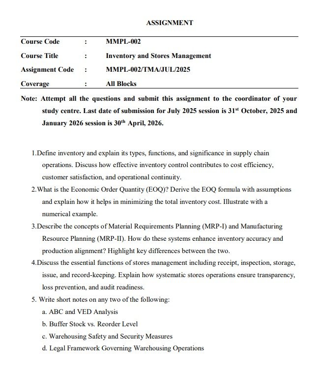 MMPL-002 Solved Assignment July 2025-January 2026 PDF
