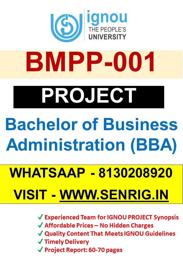 ✅BUY IGNOU BBA Project (BMPP-001) Project Report PDF