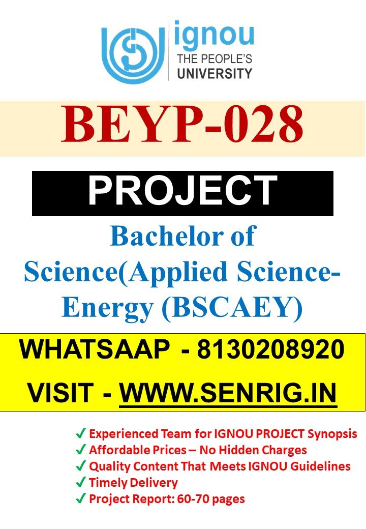 ✅BUY IGNOU BSCAEY Project (BEYP-028) Project Report PDF
