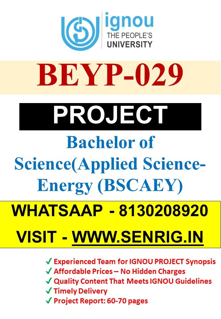 ✅BUY IGNOU BSCAEY Project (BEYP-029) Project Report PDF