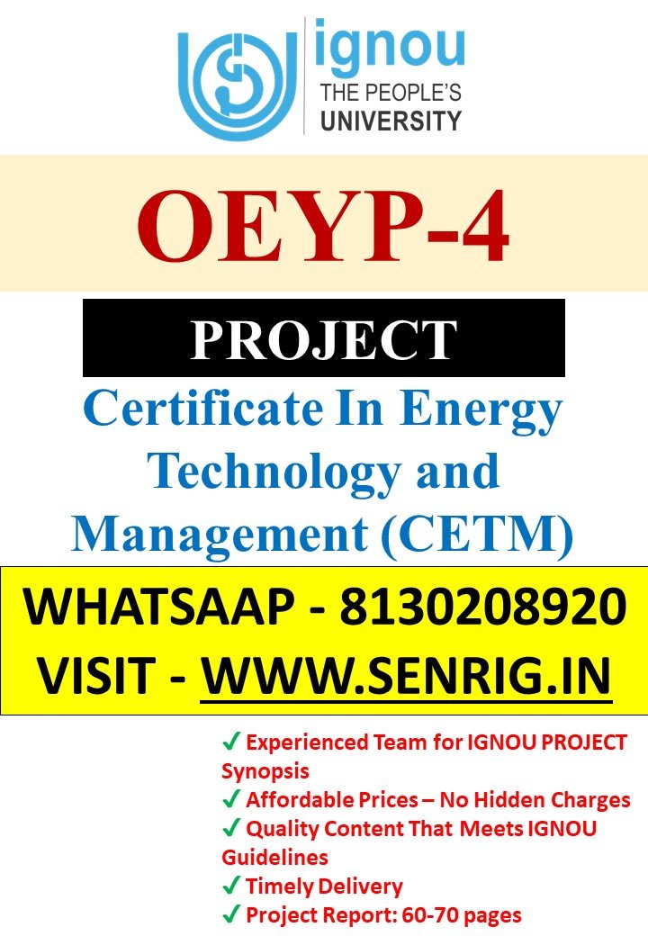 ✅BUY IGNOU CETM Project (OEYP-4) Project Report PDF