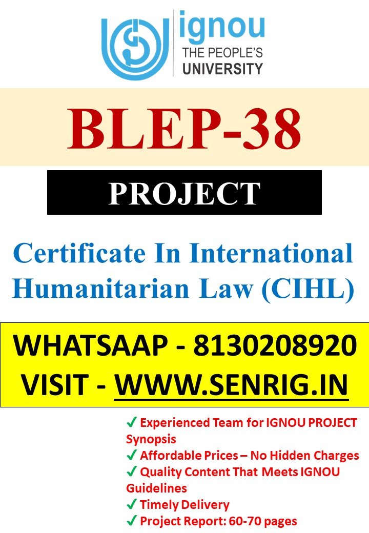 ✅BUY IGNOU CIHL Project (BLEP-38) Project Report PDF