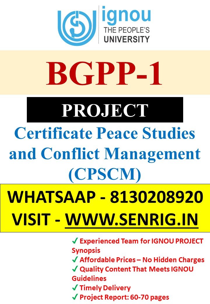 ✅BUY IGNOU CPSCM Project (BGPP-1) Project Report PDF