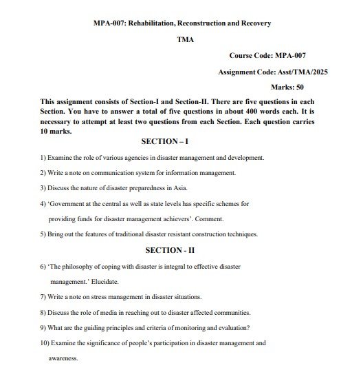 IGNOU MPA-007 Solved Assignment 2025 PDF (English)