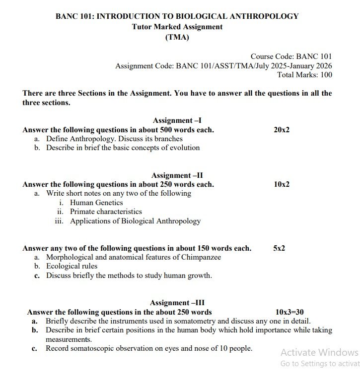 IGNOU BANC 101 Solved Assignment 2025-2026 PDF (English)