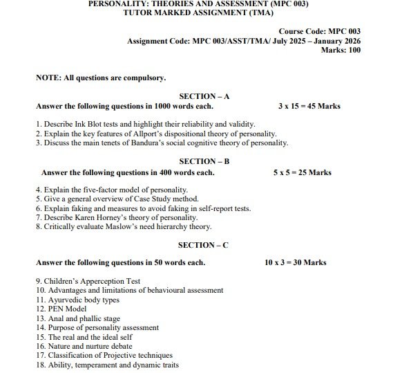 IGNOU MPC-003 Solved Assignment 2025-26 PDF (English)