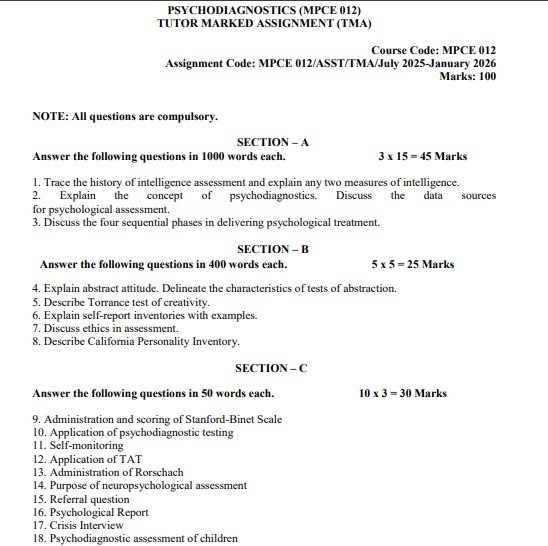 IGNOU MPCE-012 Solved Assignment 2025-26 PDF (English)