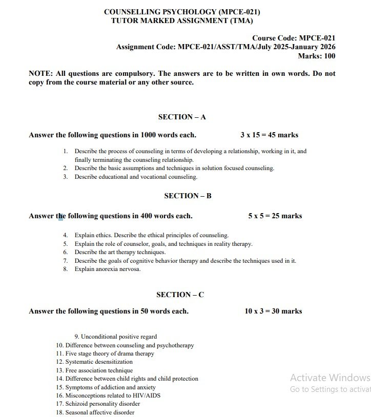 IGNOU MPCE-021 Solved Assignment 2025-26 PDF (English)