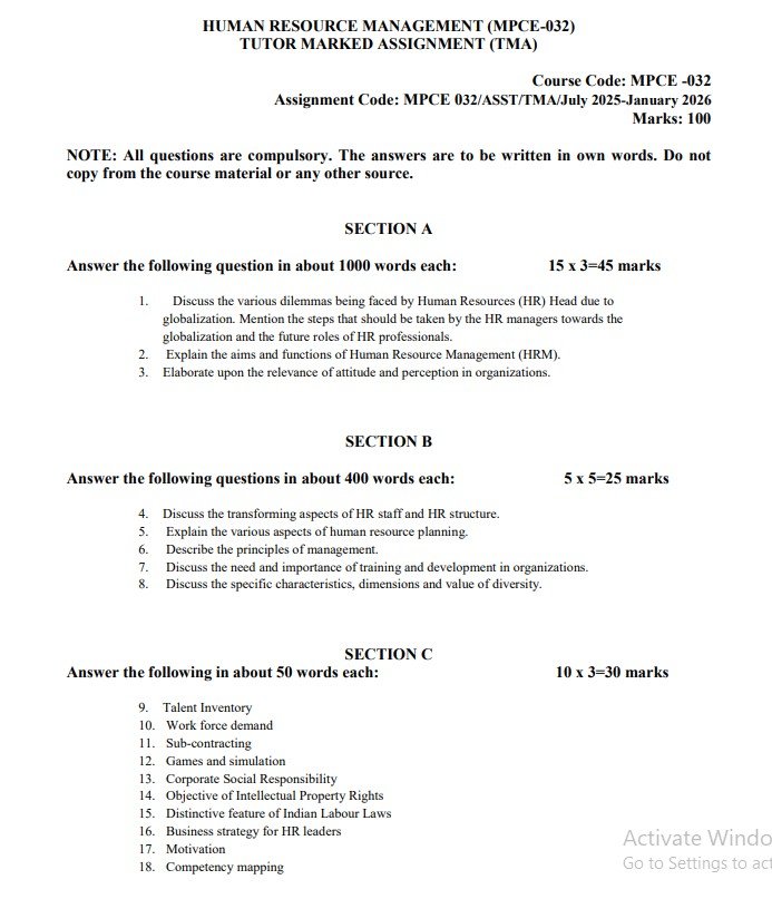 IGNOU MPCE-032 Solved Assignment 2025-26 PDF (English)