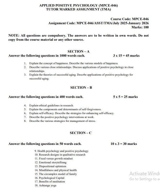 IGNOU MPCE-046 Solved Assignment 2025-26 PDF (English)