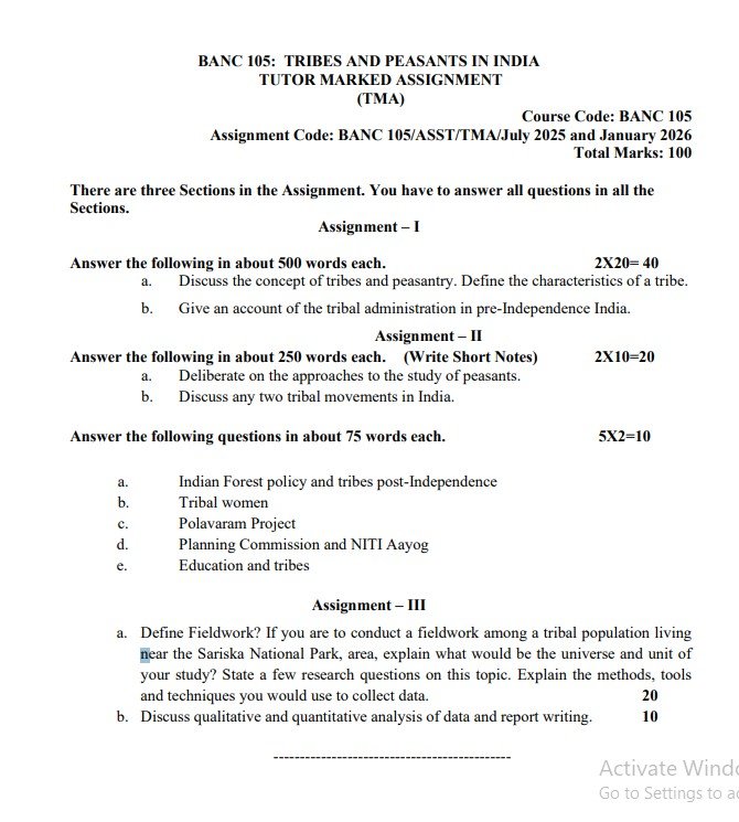 IGNOU BANC 105 Solved Assignment 2025-2026 PDF (English)