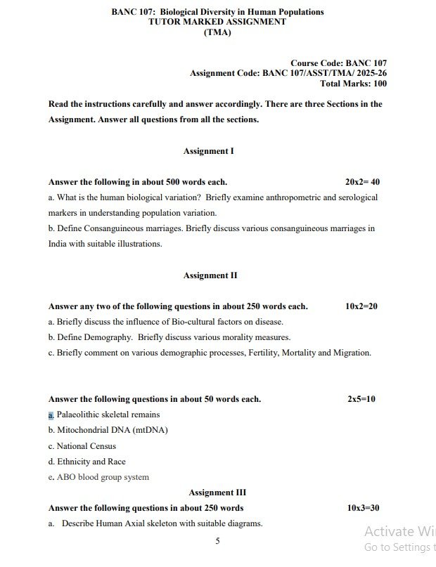IGNOU BANC 107 Solved Assignment 2025-2026 PDF (English)