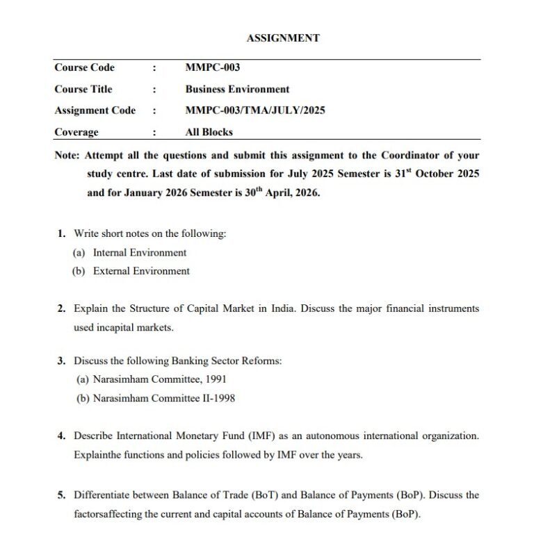 MMPC-003 Solved Assignment July 2025-Jan 2026 PDF (English)