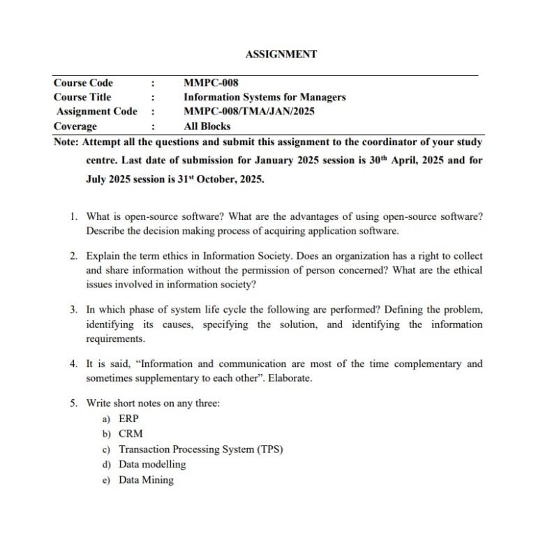 MMPC-008 Solved Assignment July 2025-Jan 2026 PDF (English)
