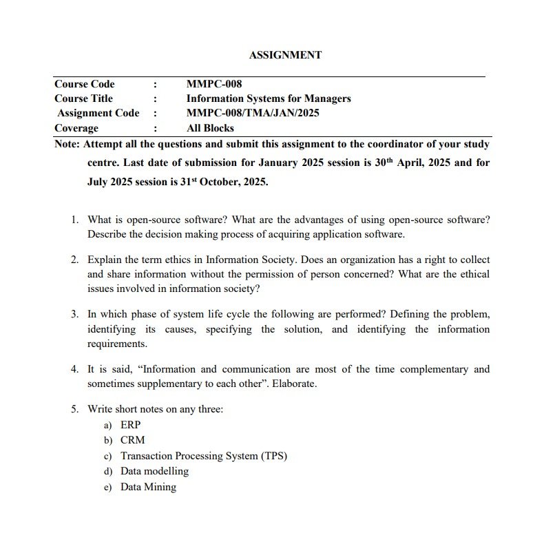 MMPC-008 Solved Assignment Jan 2025-July 2025 PDF (English)