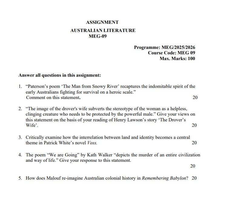 MEG-09 Solved Assignment July 2025-Jan 2026 PDF (English)
