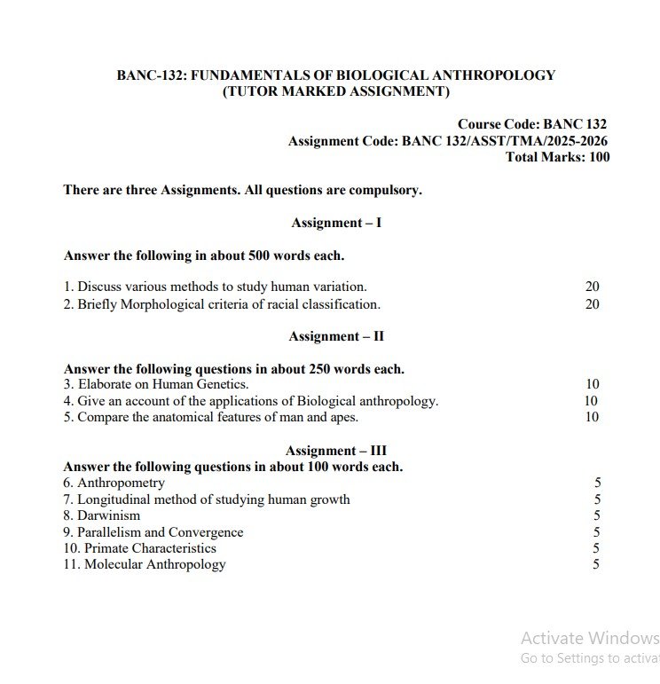 BANC 132 Solved Assignment 2025-26 PDF (English)